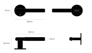 Klamka drzwiowa nieruchoma Linear Fixed 57 – Srebrny