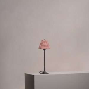 Cotswold mała plisowana lampa stołowa ceglastoczerwony – Brąz