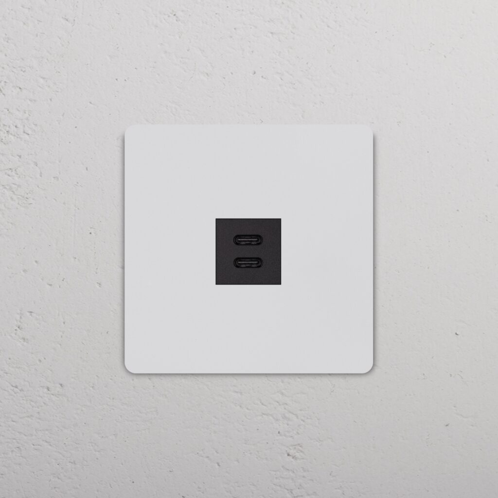 Grove Gniazdo USB-C 30 W w pojedynczej ramce – Do malowania, Czarny