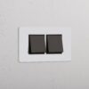 Grove 4-Module 2x Rocker Switch – Paintable Bronze, Czarny