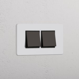 Grove 4-Module 2x Rocker Switch – Paintable Bronze, Czarny