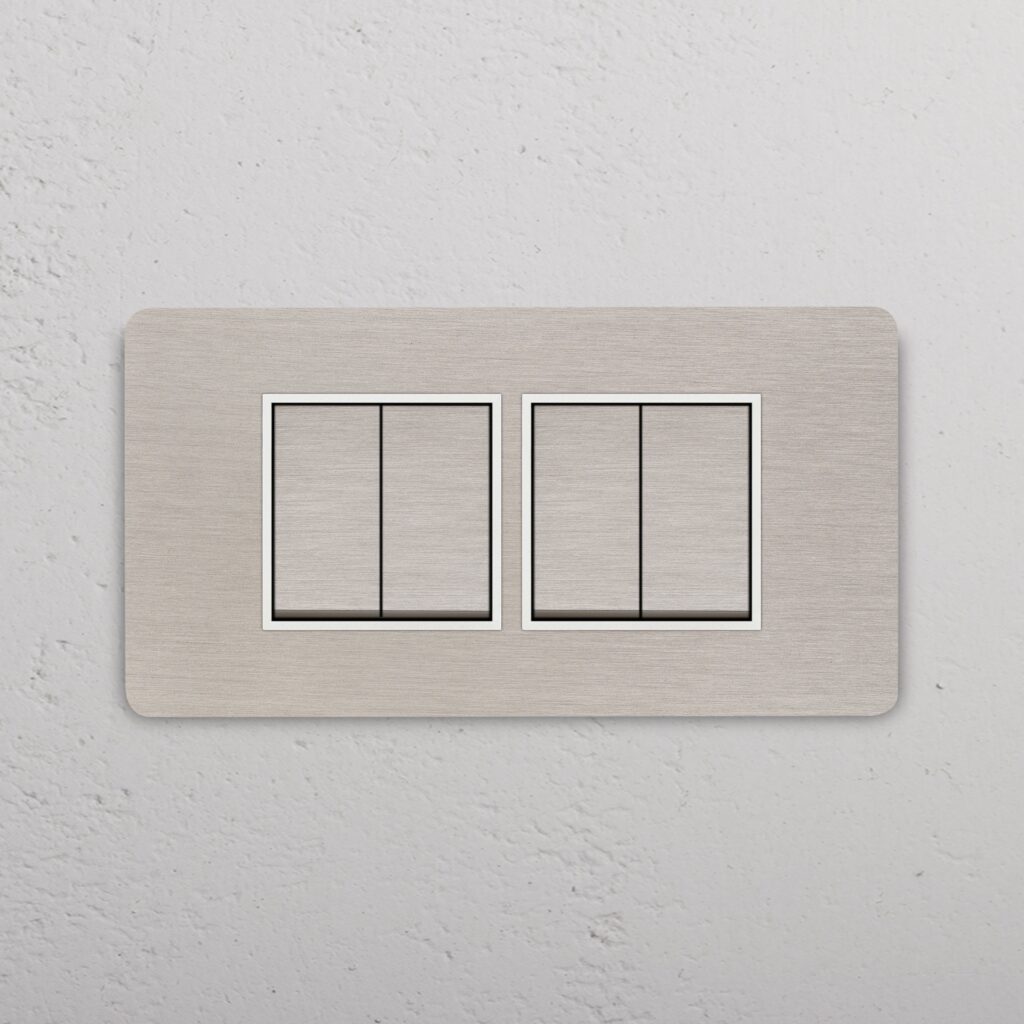 Grove 4-Module 4x Rocker Switch – Satynowy nikiel, Biały