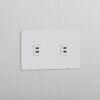 Grove Gniazdo USB-C 30 W x 2 w podwójnej ramce – Do malowania, Biały
