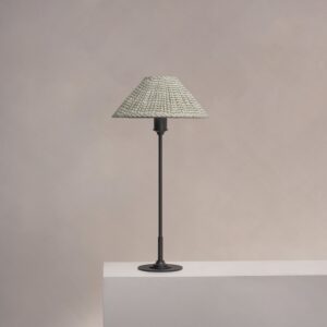 Cotswold średnia plisowana lampa stołowa zielony mech – Brąz