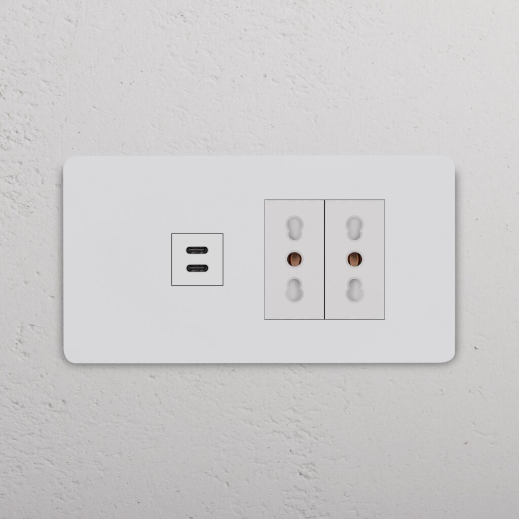 Grove 4-Module USB-C 30W & 2x Bipasso Socket – Paintable White