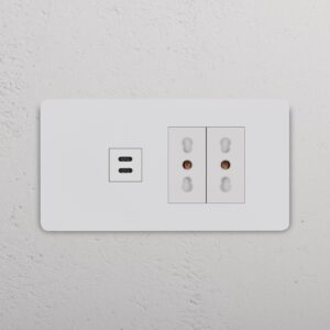 Grove 4-Module USB-C 30W & 2x Bipasso Socket – Paintable White