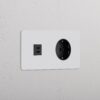 Grove Podwójne gniazdo USB-C 30 W i gniazdo Schuko typu F – Do malowania, Czarny