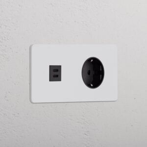 Grove Podwójne gniazdo USB-C 30 W i gniazdo Schuko typu F – Do malowania, Czarny