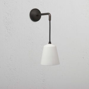 Richmond mały, wiszący kinkiet ścienny z delikatną porcelaną – Brąz