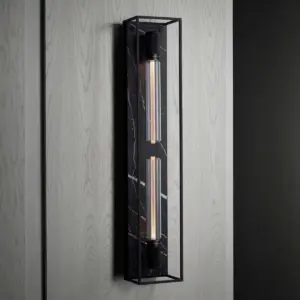 Lampa ścienna Caged Cross XL Marmur – Czarny