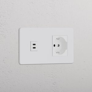 Grove Gniazdo USB-C 30 W i Schuko/Bipasso w podwójnej ramce – Do malowania, Biały