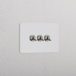 Grove 3-Module 3x Toggle Switch – Paintable Polished Nickel