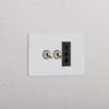 Grove IT Grove 3-Module 2x Toggle Switch & Bipasso Socket – Paintable Satin Nickel Black