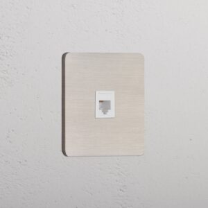 Grove Gniazdo RJ45 w pojedynczej ramce – Satynowy nikiel, Biały