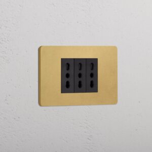 Grove 3-modułowe gniazdo 3x Bipasso – Antyczny mosiądz, Czarny