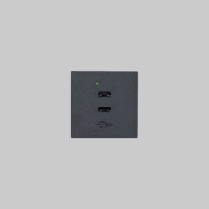 Moduł USB C + C Quickcharge 45 mm – Czarny