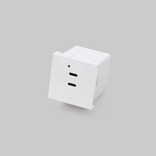 Moduł USB C + C Quickcharge 45 mm – Biały