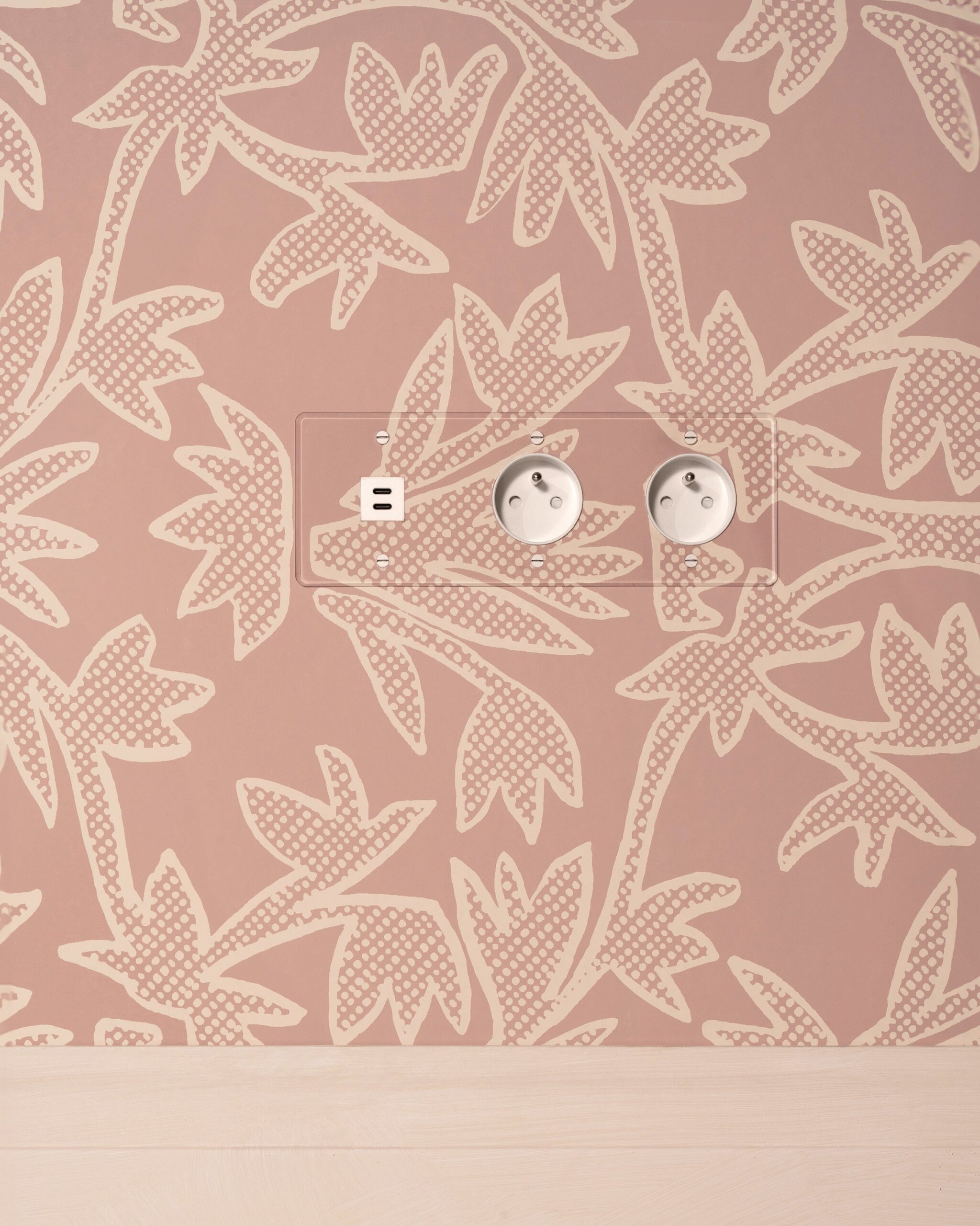 Kew Gniazdo USB-C 30 W i francusko/belgijskie typu E x 2 w potrójnej ramce – Przezroczysty, Biały