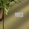 Kew Gniazdo USB-C 30 W i francusko/belgijskie typu E w podwójnej ramce – Polerowany nikiel, Biały