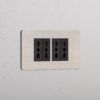 Grove 4-Module 4x Bipasso Socket – Satynowy nikiel, Czarny