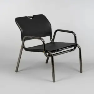 Krzesło modułowe lounge Chopper Chrom z mi detalami – Czarny