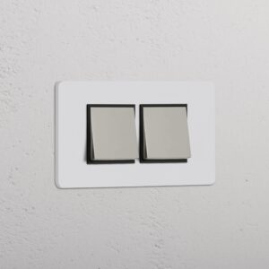 Grove 4-Module 2x Rocker Switch – Paintable Polished Nickel, Czarny