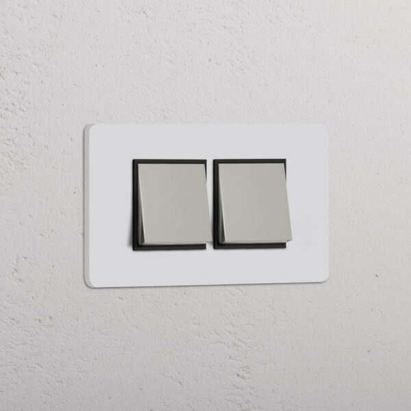 Grove 4-Module 2x Rocker Switch – Paintable Polished Nickel, Czarny