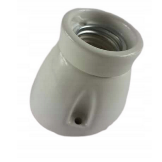 Ceramiczna oprawka - kinkiet E27 skośna biała