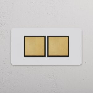 Grove 4-Module 2x Rocker Switch – Paintable Antique Brass, Czarny