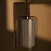 Windsor duża lampa wisząca z opalowym szkłem – Polerowany nikiel