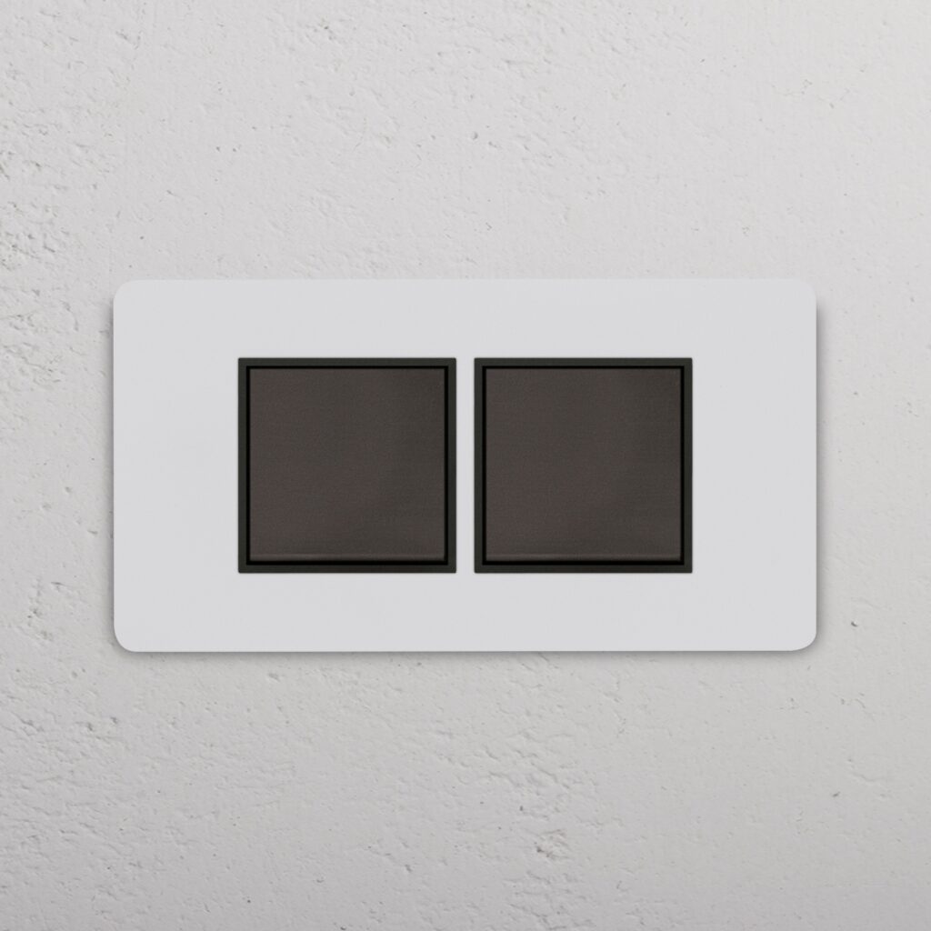 Grove 4-Module 2x Rocker Switch – Paintable Bronze, Czarny