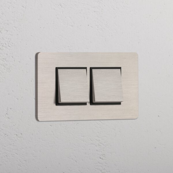 Grove 4-Module 2x Rocker Switch – Satynowy nikiel, Czarny