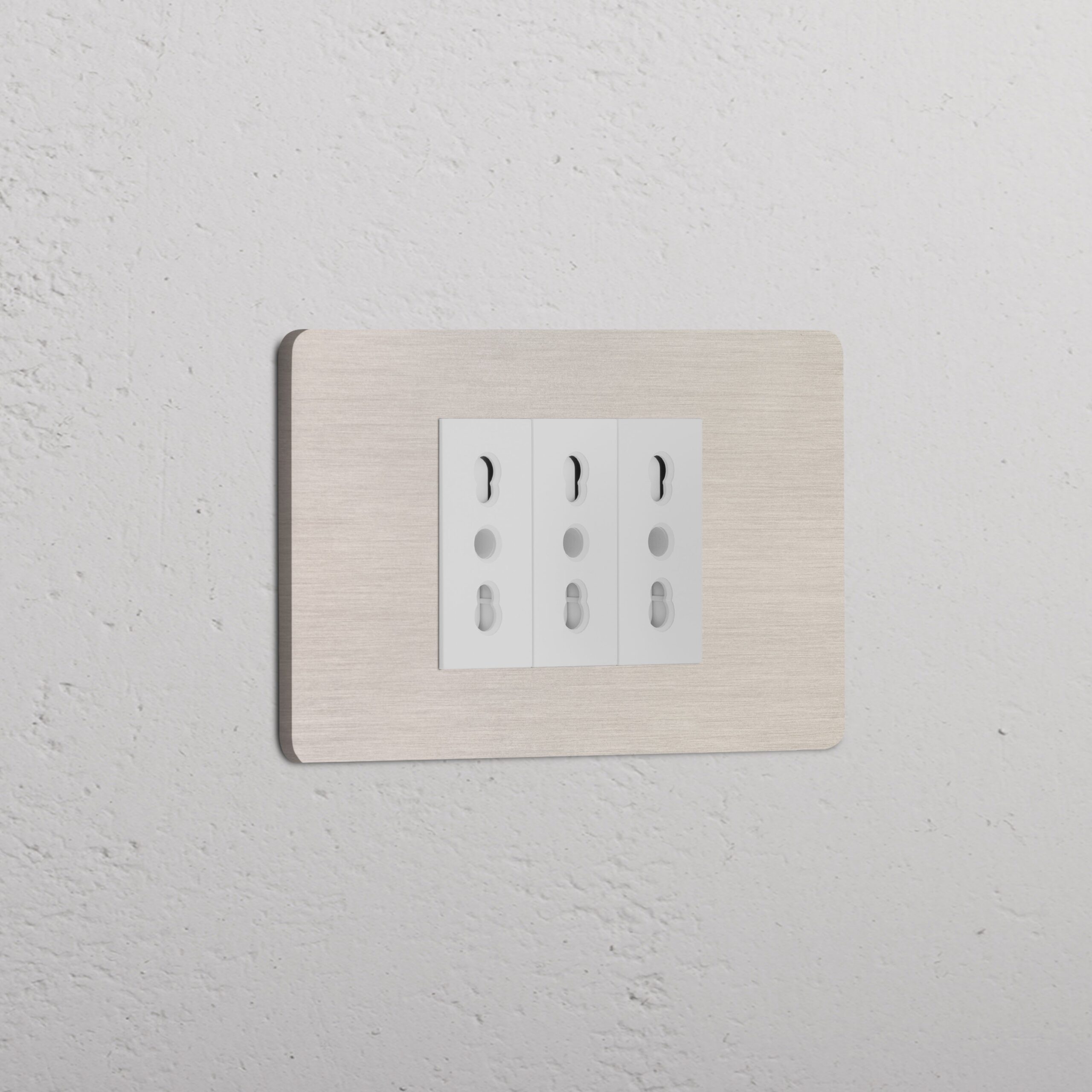 Grove 3-Module 3x Bipasso Socket – Satynowy nikiel, Biały