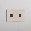 Grove Gniazdo USB-C 30 W x 2 w podwójnej ramce – Satynowy nikiel, Czarny