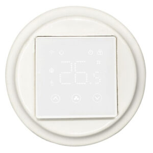Podtynkowy termostat ogrzewania biały z ramką ceramiczną z WiFi, programowalny na 7 dni z regulacją temperatury