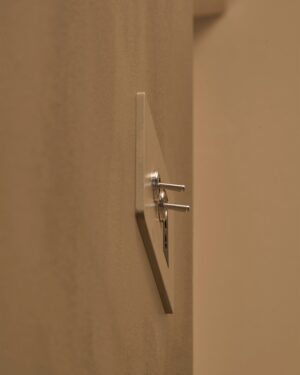 Grove 3-Module 2x Toggle Switch & Bipasso Socket – Paintable Polished Nickel, Czarny