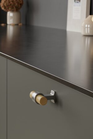 Gałka meblowa T-Bar Bond Wood 50 Drewniana Dębowa Srebrna