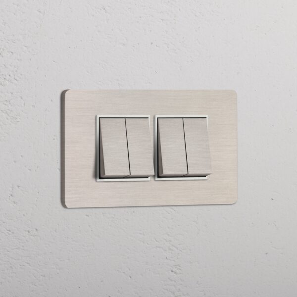 Grove 4-Module 4x Rocker Switch – Satynowy nikiel, Biały