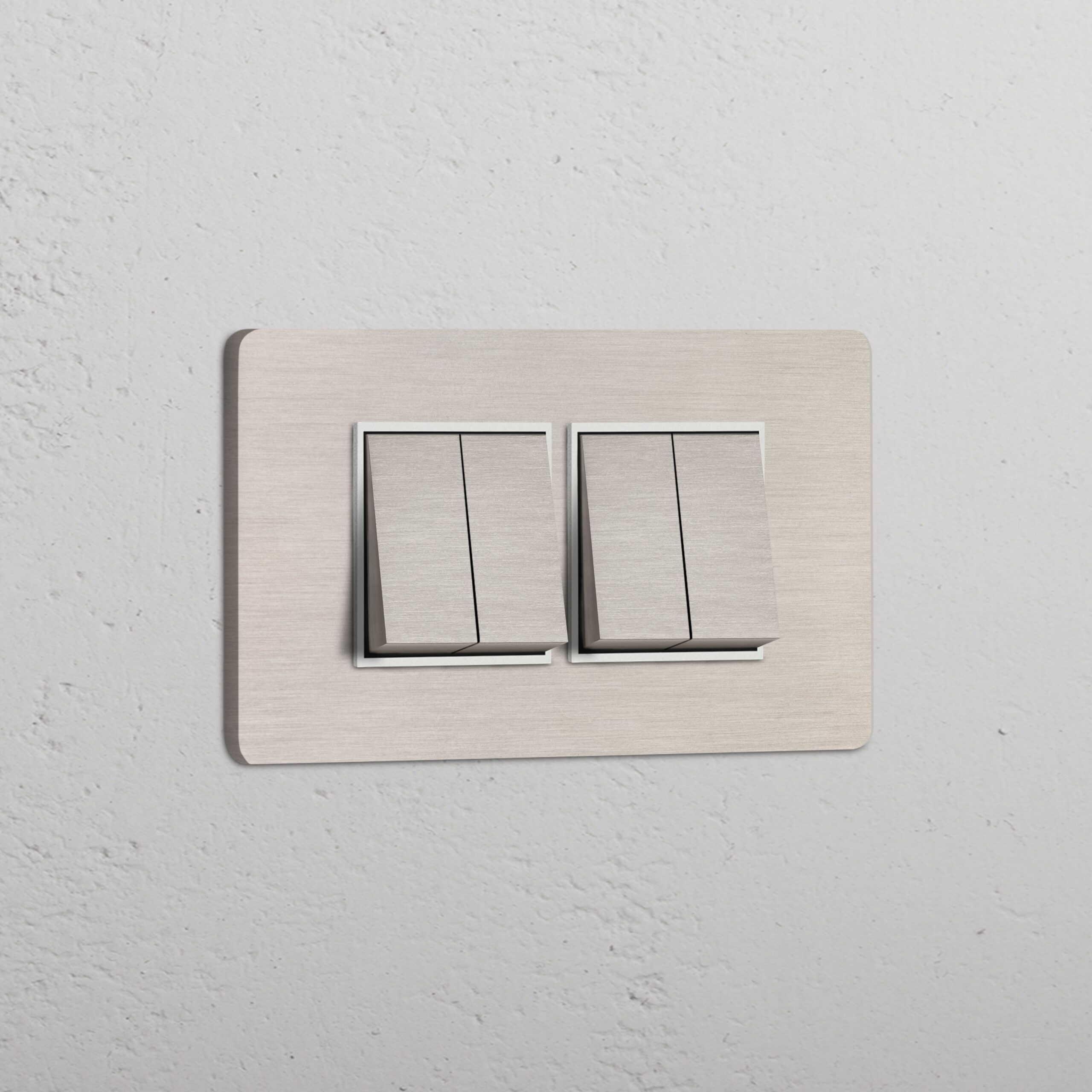 Grove 4-Module 4x Rocker Switch – Satynowy nikiel, Biały