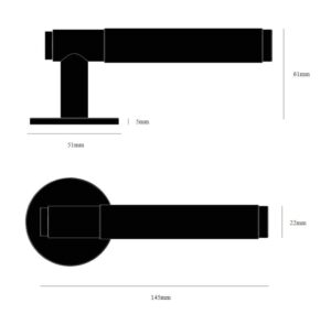 Klamka drzwiowa nieruchoma Cross Fixed 57 – Czarny