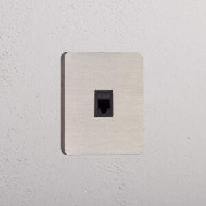 Grove Gniazdo RJ45 w pojedynczej ramce – Satynowy nikiel, Czarny