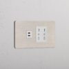 Grove 4-Module USB-C 30W & 2x Bipasso Socket – Satynowy nikiel, Biały