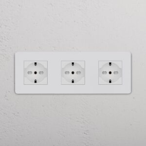 Grove Gniazdo Schuko/Bipasso x 3 w potrójnej ramce – Do malowania, Biały