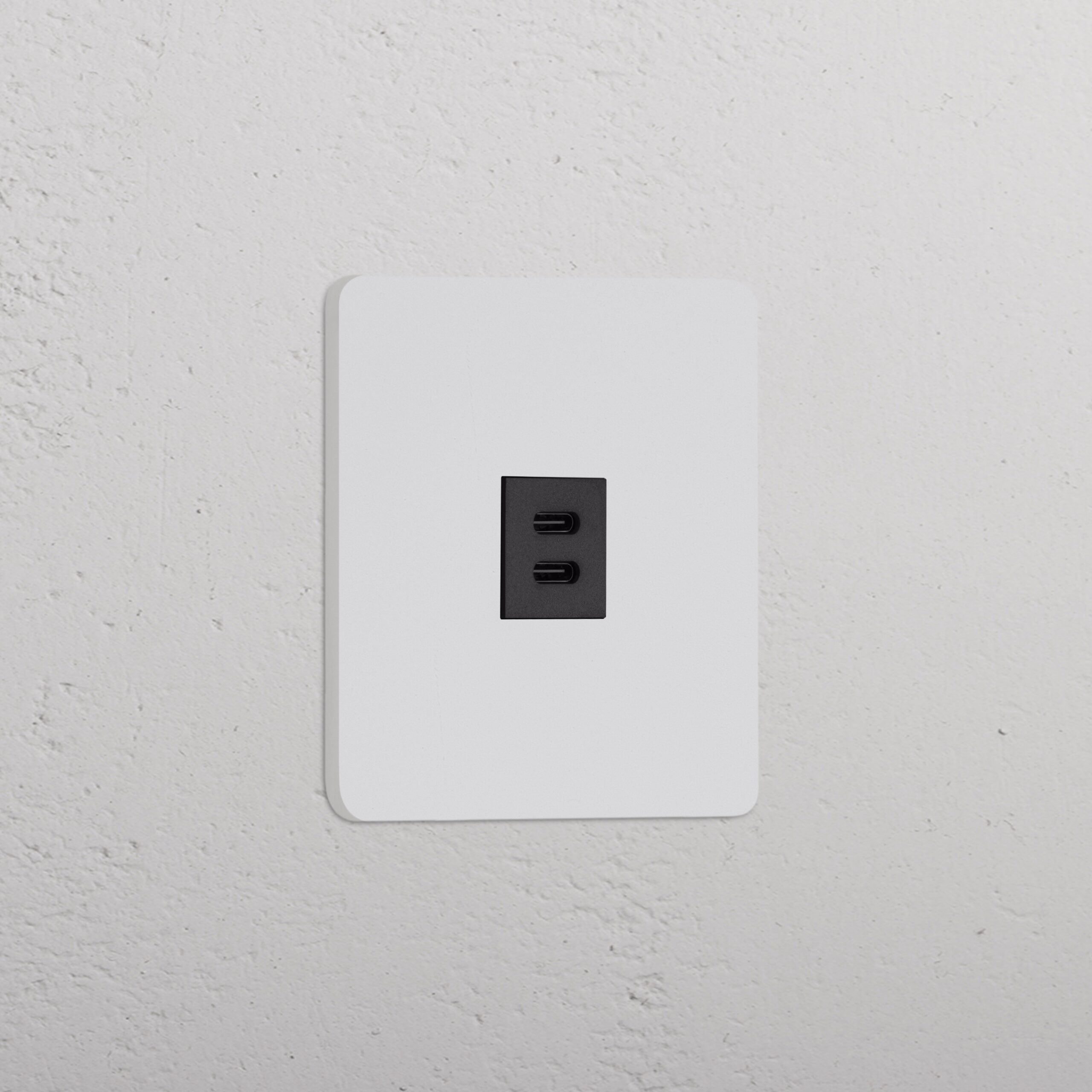 Grove Gniazdo USB-C 30 W w pojedynczej ramce – Do malowania, Czarny