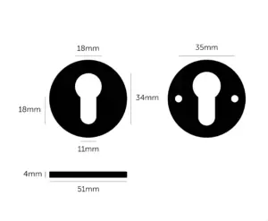 Szyld Cylindryczny Euro 35 mm Standard Brytyjski – Czarny
