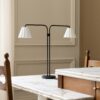 Cotswold podwójna lampa stołowa z delikatną porcelaną – Brąz