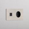 Grove Podwójne gniazdo USB-C 30 W i gniazdo Schuko typu F – Satynowy nikiel, Czarny