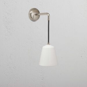 Richmond mały, wiszący kinkiet ścienny z delikatną porcelaną – Polerowany nikiel