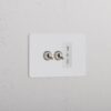 Grove IT Grove 3-Module 2x Toggle Switch & Bipasso Socket – Paintable Satin Nickel White