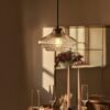 Brookfield średnia lampa wisząca z ryflowanym szkłem – Brąz